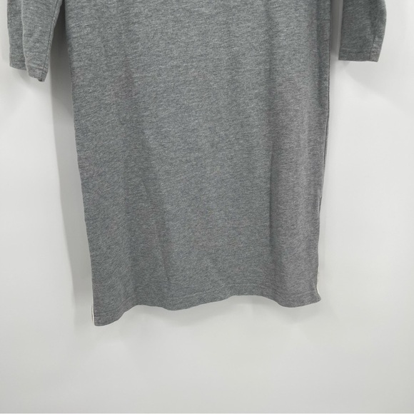 J Crew Women's Size XS Sweatshirt Dress Cotton 3/4 Sleeve Zip Sides Stripes - Picture 9 of 11